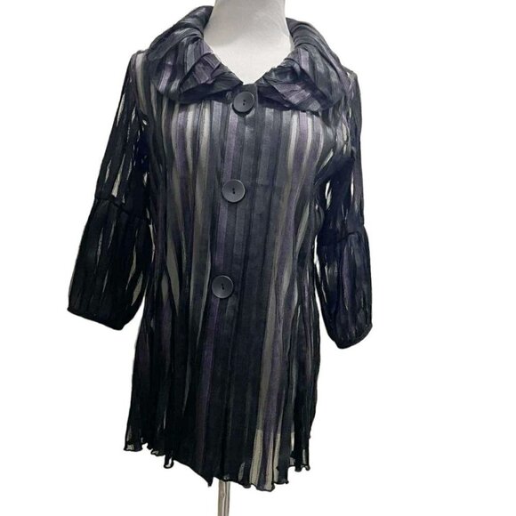 Damee, Inc Size Medium Top Blouse Lagenlook Wired Collar - Picture 1 of 5